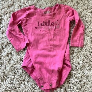 Cute 18 month old little sister baby girltoddler onesie. Pink.